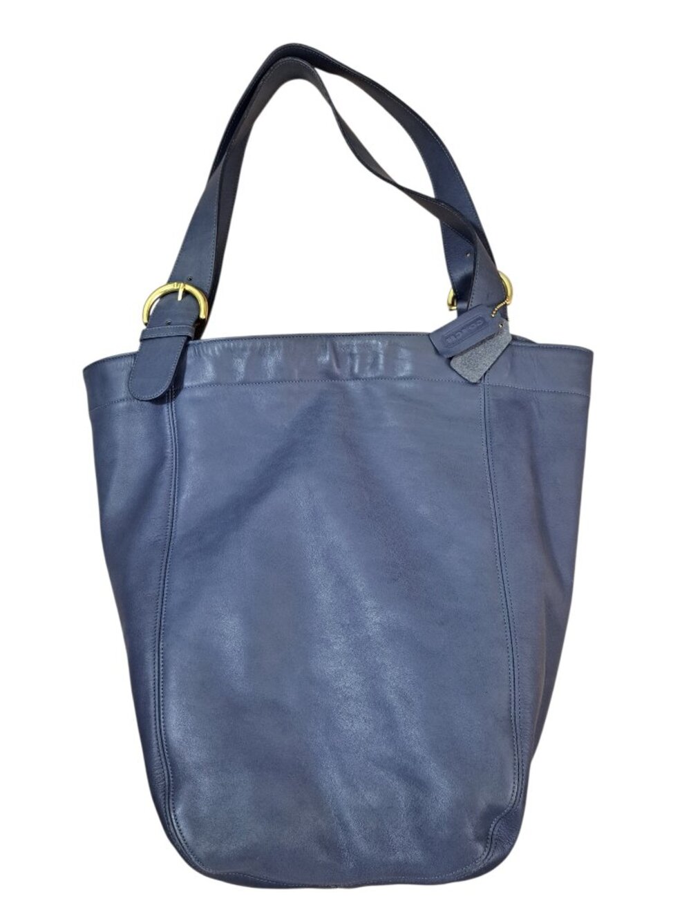 Coach Women's Blue Leather Shoulder Tote Made In USA Vintage 4082
